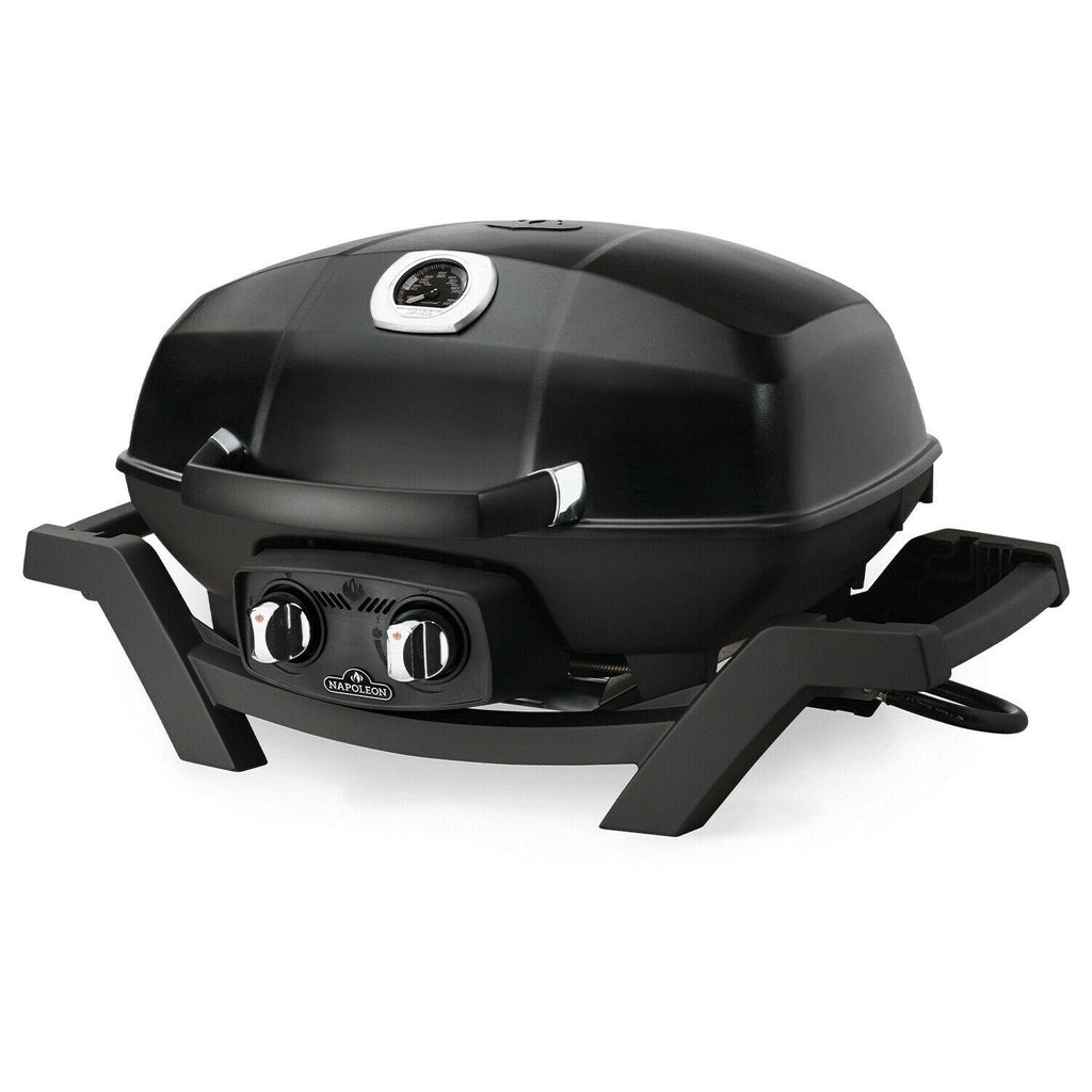 PRO285-BK TravelQ Portable Steel 2 burner Natural Gas Grill, Black