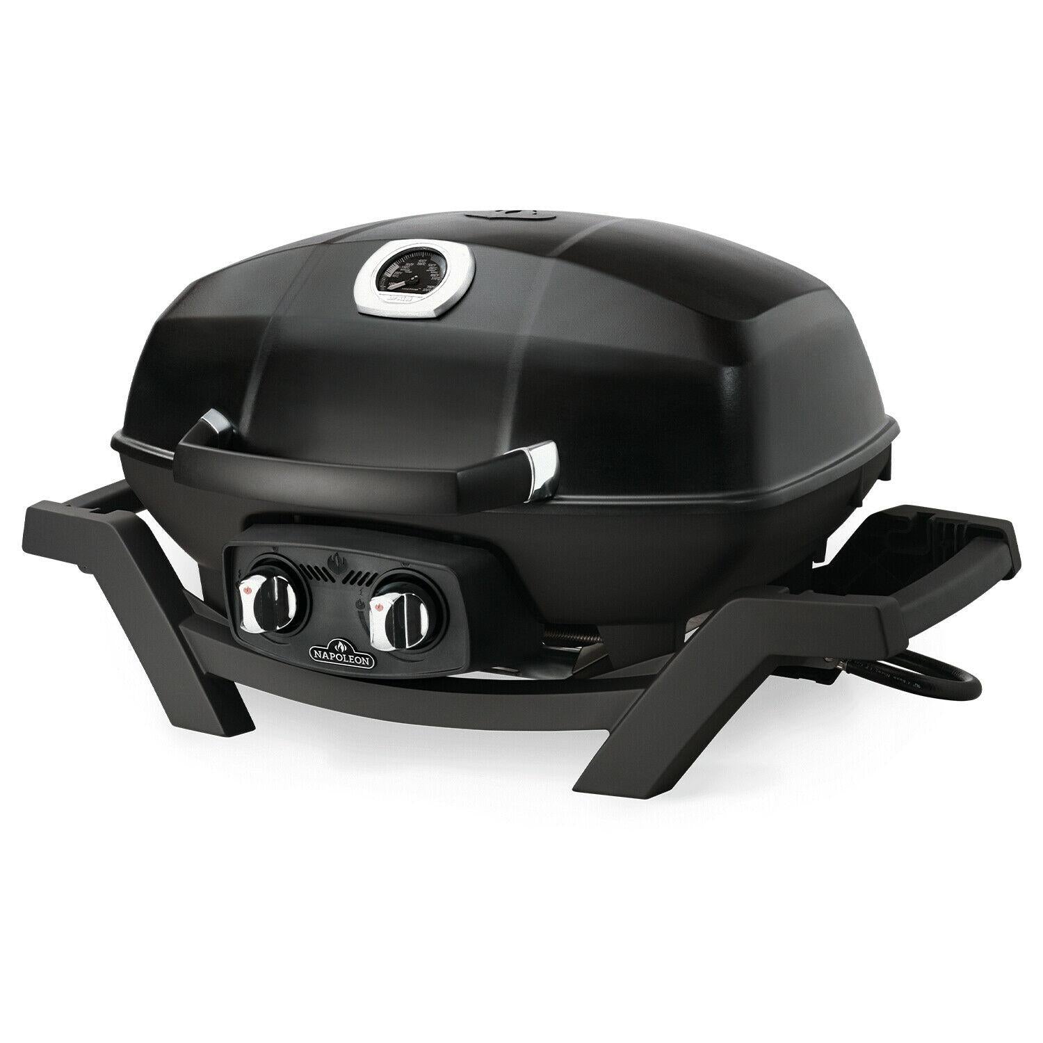 PRO285-BK TravelQ Portable Steel 2 burner Natural Gas Grill, Black