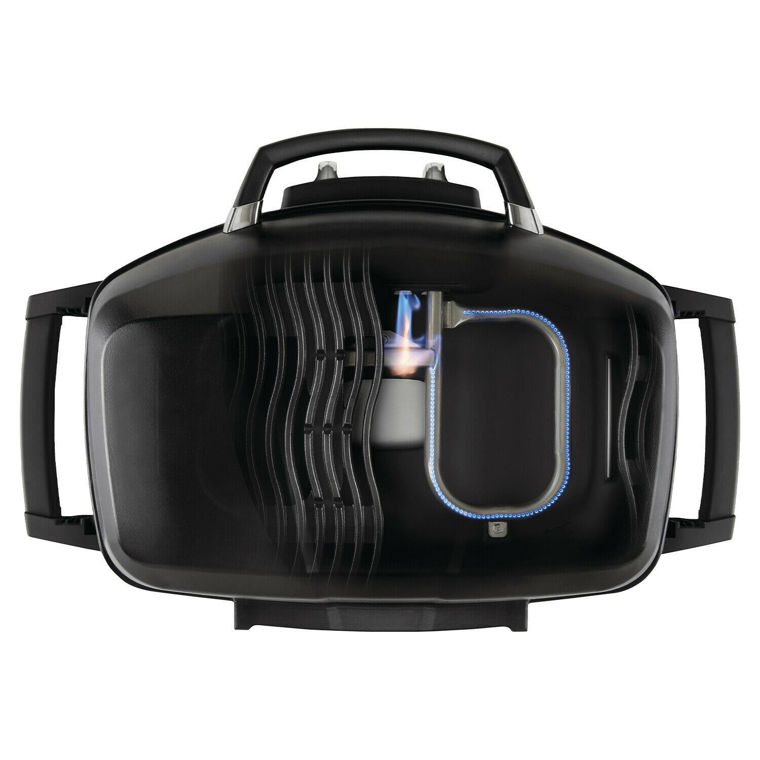 PRO285-BK TravelQ Portable Steel 2 burner Natural Gas Grill, Black