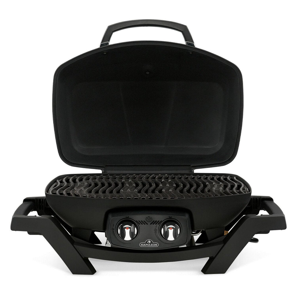 PRO285-BK TravelQ Portable Steel 2 burner Natural Gas Grill, Black