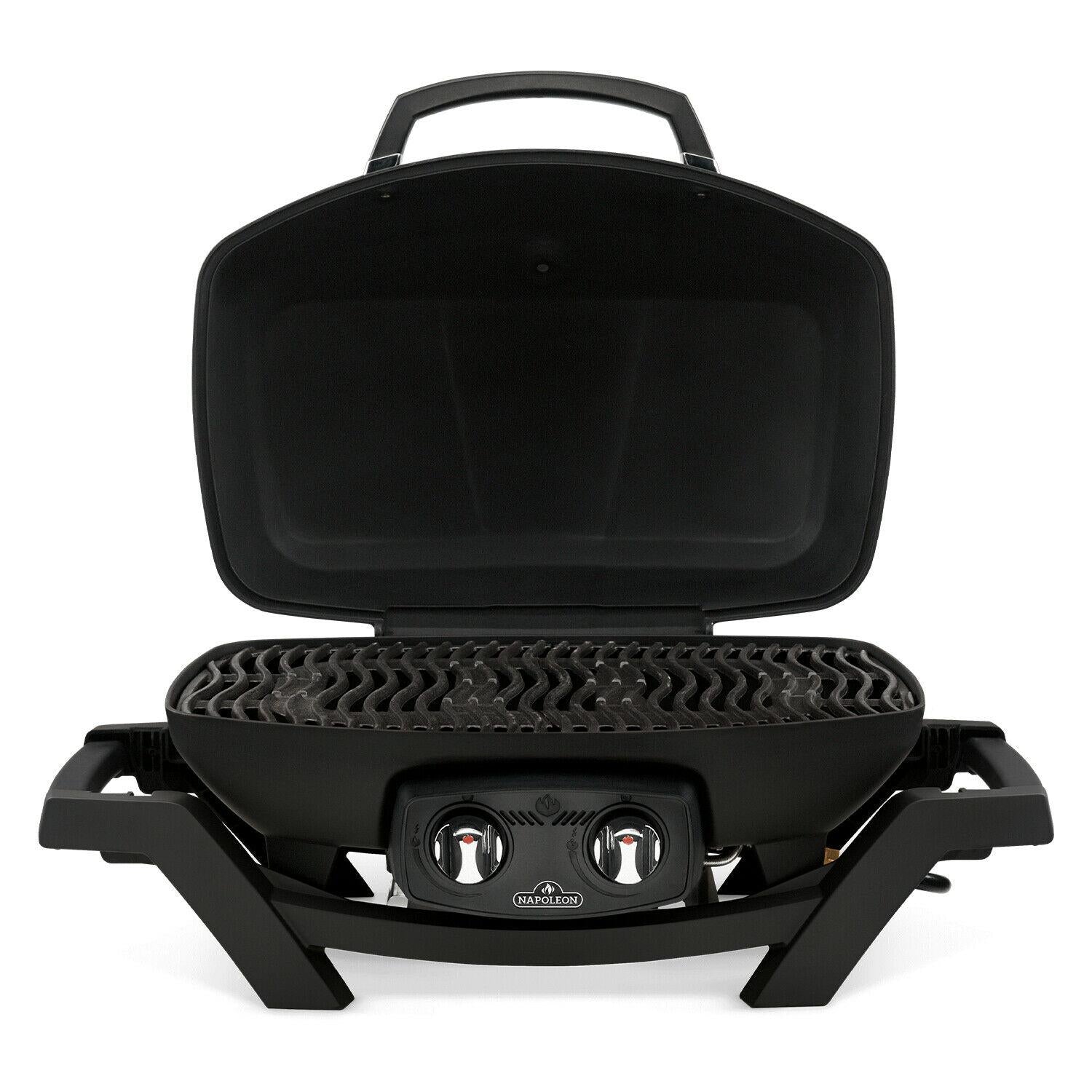 PRO285-BK TravelQ Portable Steel 2 burner Natural Gas Grill, Black