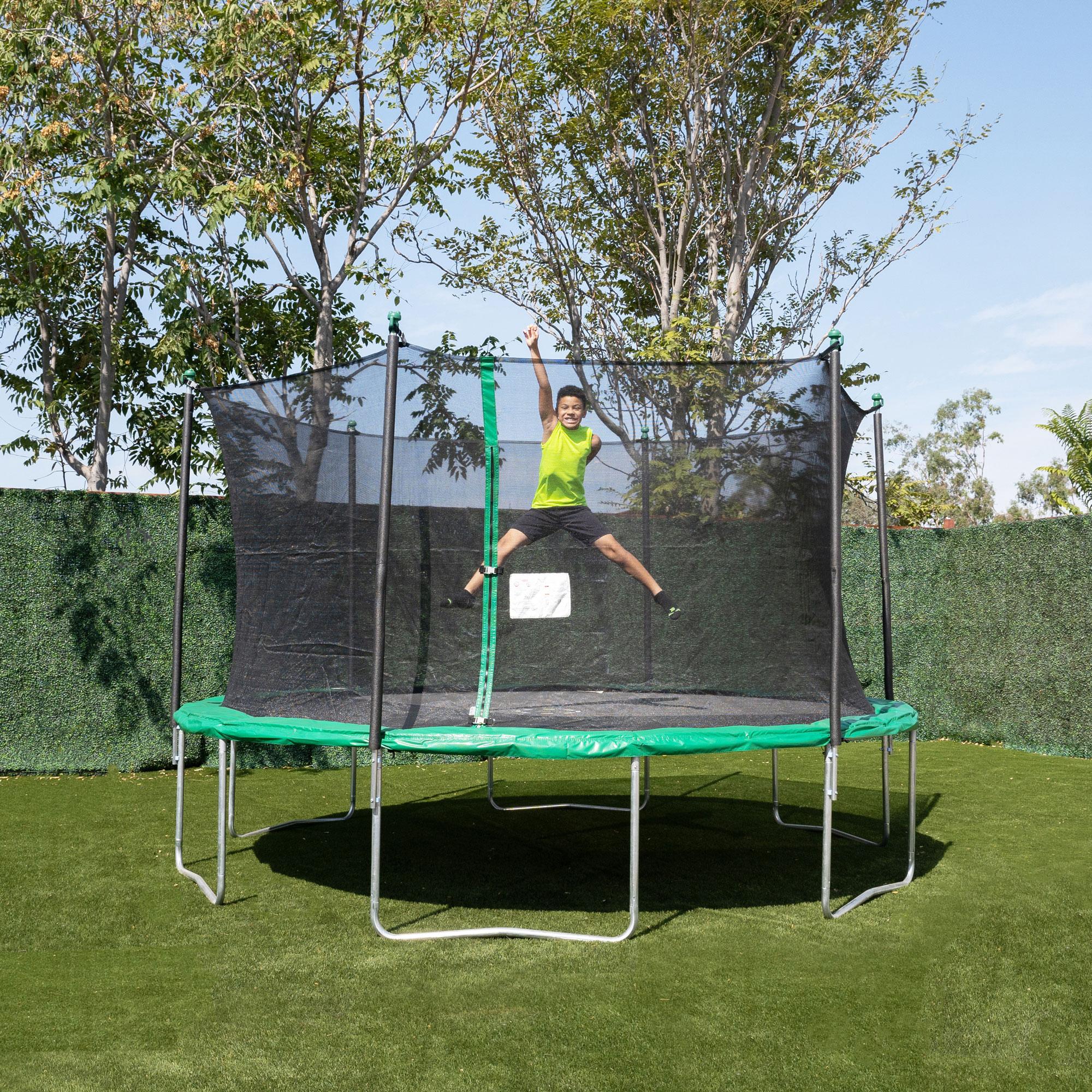 14' Trampoline with Enclosure, Green