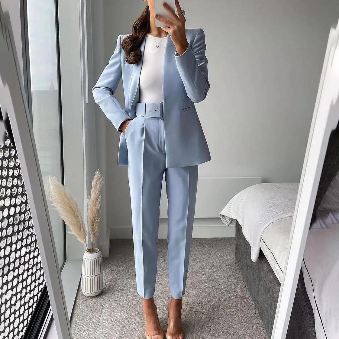 Fashion All-match Solid Color Suit