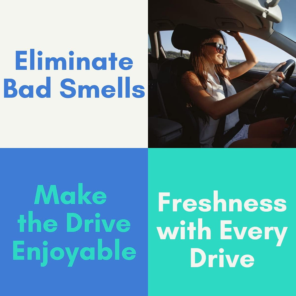 Air Jungles Serene Summer Scent Car Air Freshener Clip, 6 Car Freshener Vent Clips, 4ml Each, Long Lasting Air Freshener for Car, Up to 180 Days Car Refresher Odor Eliminator