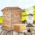 Lwestine Hive Beehive kit Automatic Wooden bee hive House kit Beehive Boxes with 7 Peice Comb Honey Frames for Beginning and Professional Beekeepers