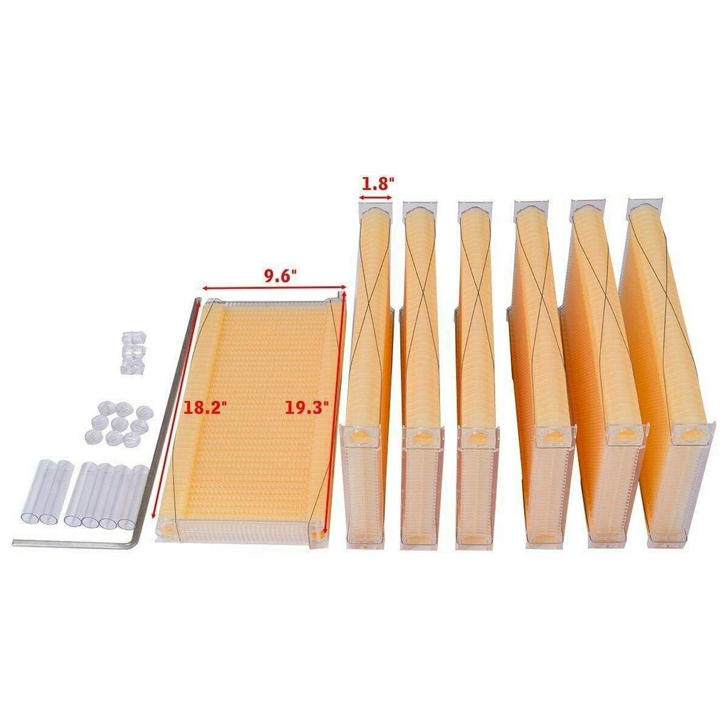 Lwestine Hive Beehive kit Automatic Wooden bee hive House kit Beehive Boxes with 7 Peice Comb Honey Frames for Beginning and Professional Beekeepers