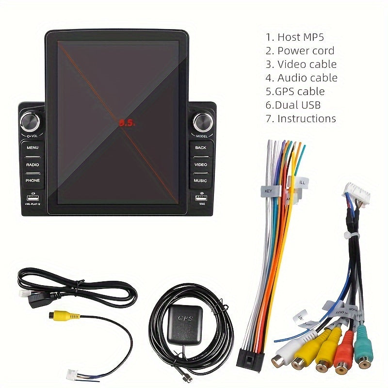 9.5'' Vertical TFT HD TouchScreen Double Din Car Radio Android 10.1 (2+32G) -in GPS/WIFI/BT DVR Multi-languaClock Display USB / SD / FM