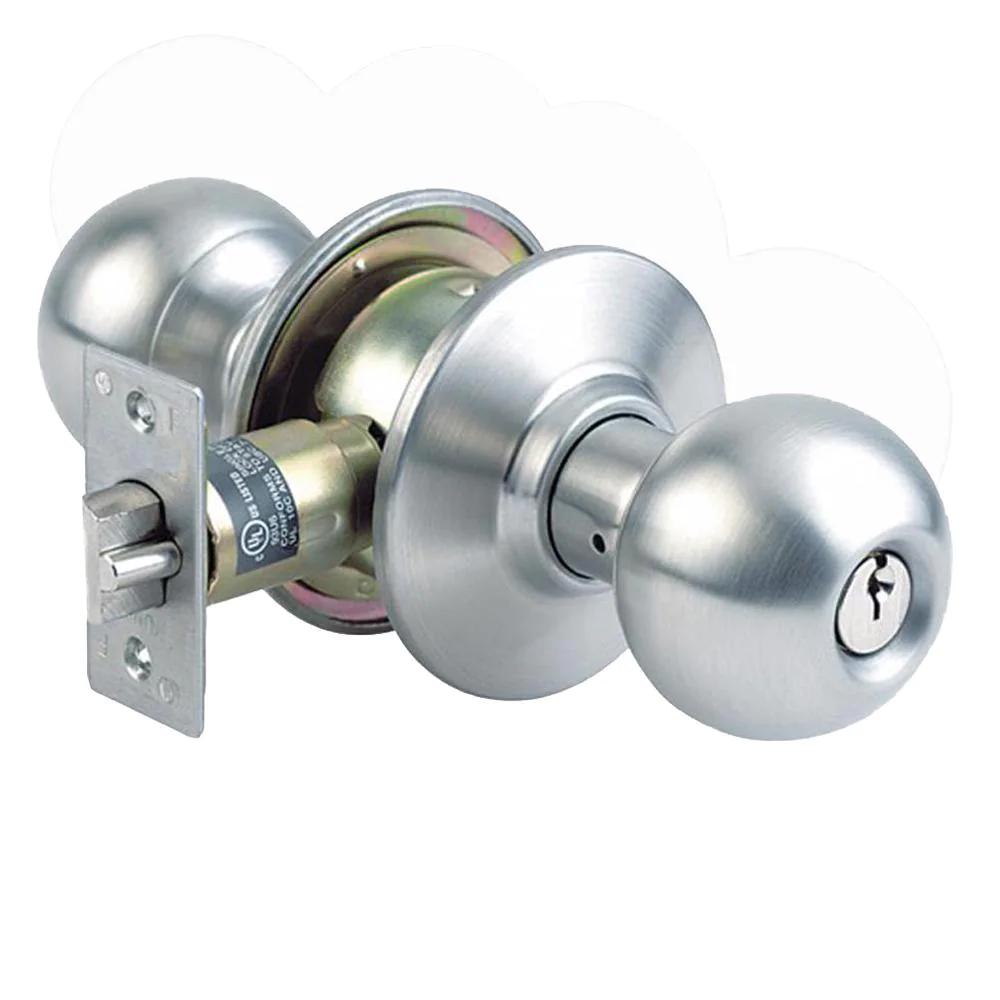 Steel Grade 2 Entry Door Knob with 12 SC1 Keys (6-Pack, Keyed Alike)