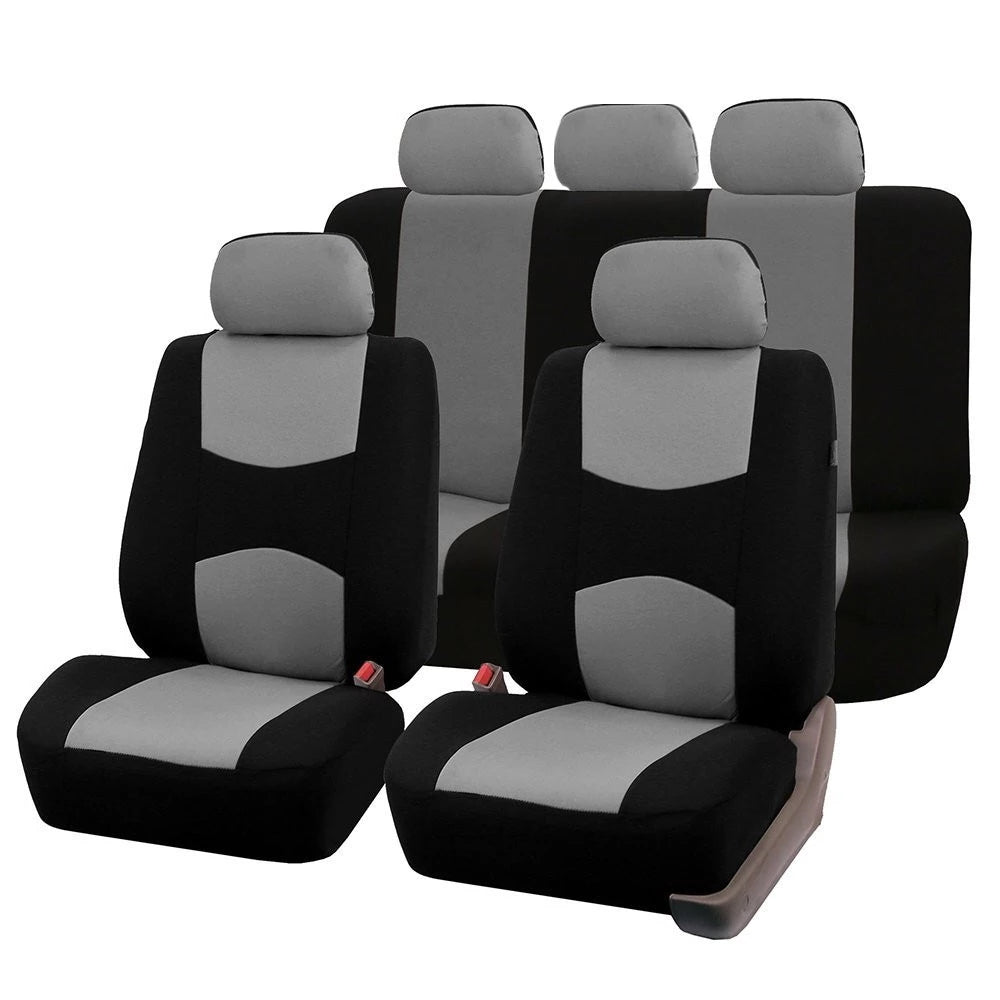 Car Seat Cover, 2mm Spon5 Seats Full Set Car Seat Cover Universal Multi-color Flat Model 9pcs Set
