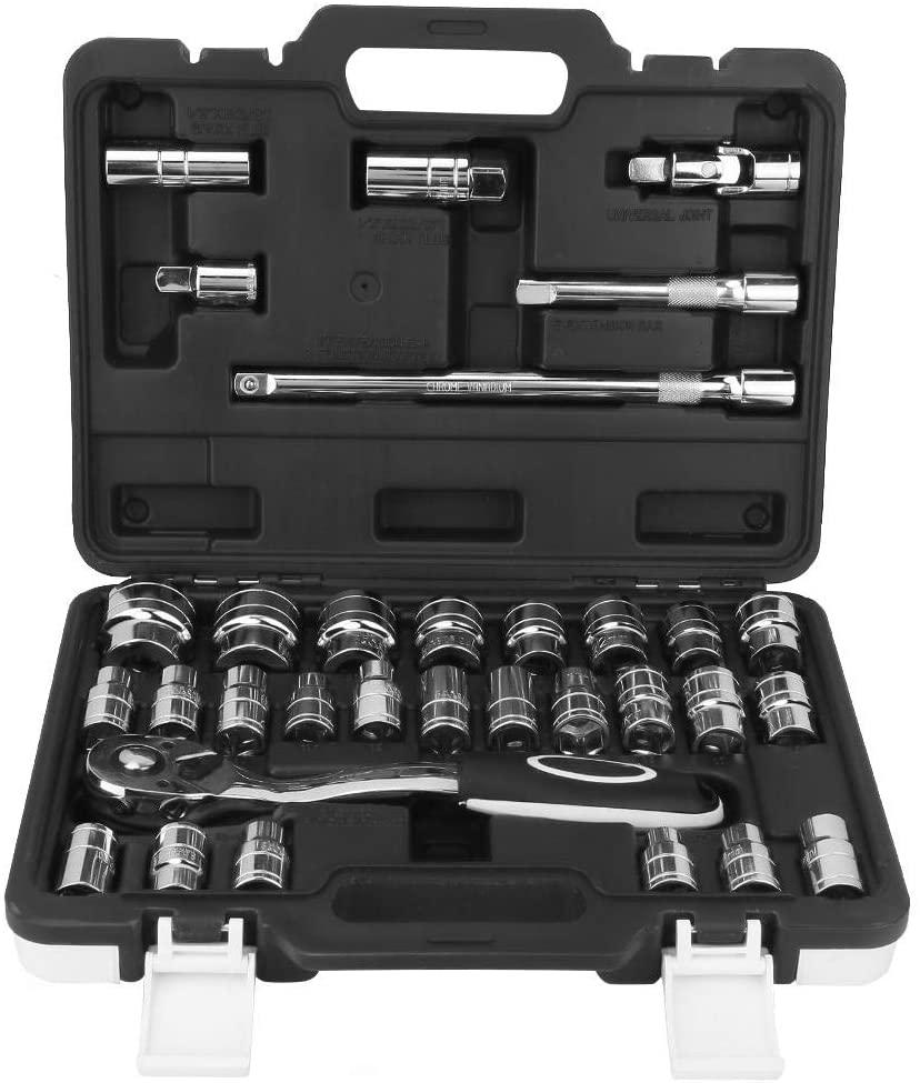 32pcs Ratchet Socket Wrench Bit Professional Repairing Kit Multifunctional Hand Tool Set