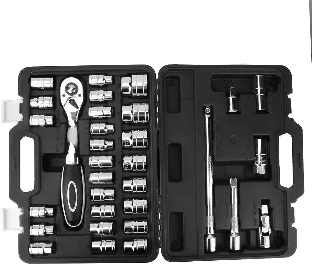 32pcs Ratchet Socket Wrench Bit Professional Repairing Kit Multifunctional Hand Tool Set