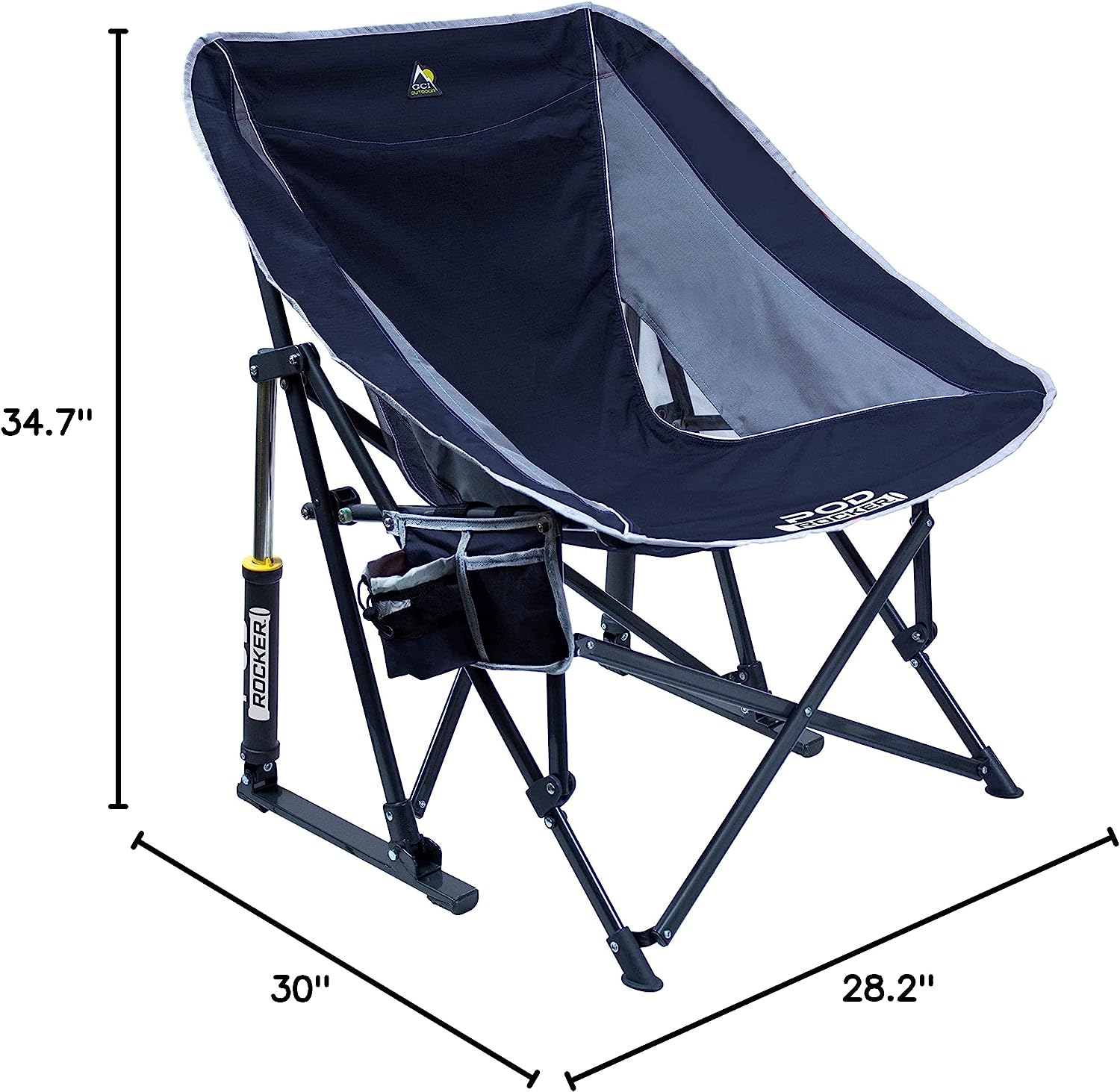 GCI Outdoor Pod Rocker Collapsible Rocking Chair &amp; Outdoor Camping Chair