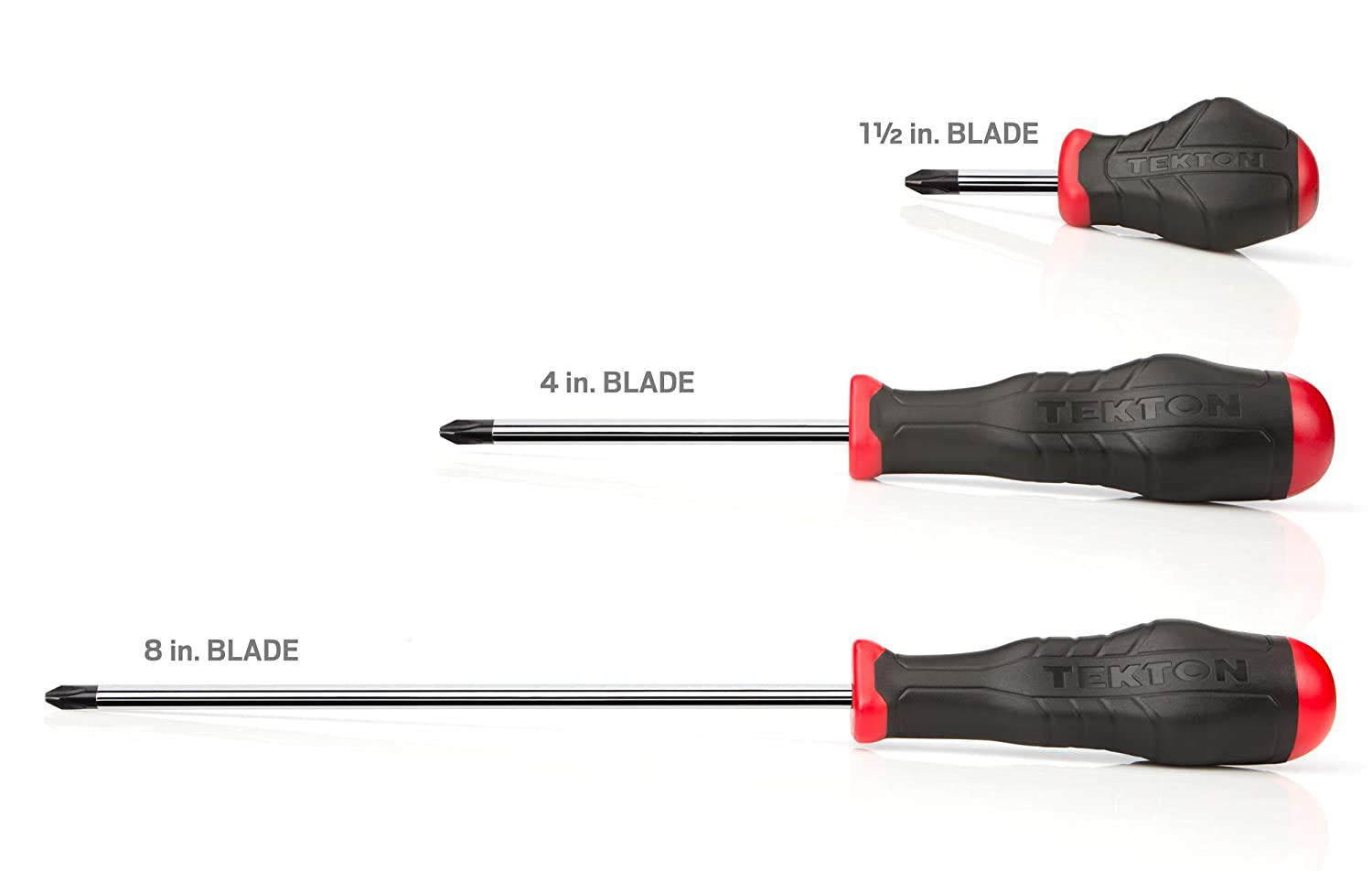 TEKTON High-Torque Chrome/Black Oxide Blade Screwdriver &amp; Nut Driver Set, 63-Piece (Phillips, Slotted, Torx, Square, Hex, Nut) | DRV49004