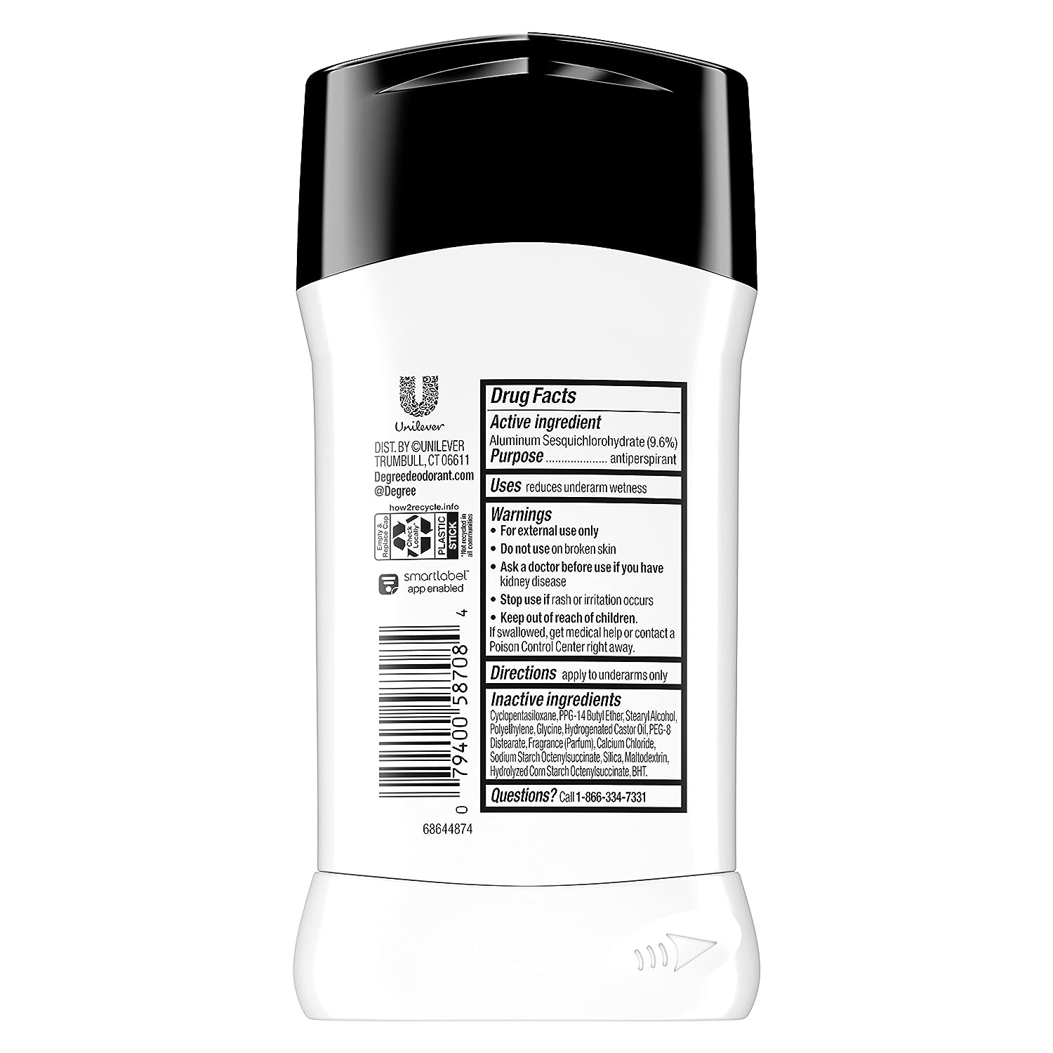 Degree Men UltraClear Antiperspirant Deodorant Black + White 4 count 72-Hour Sweat &amp; Odor Protection Antiperspirant For Men With MotionSense Technology 2.70 Ounce (Pack of 4)
