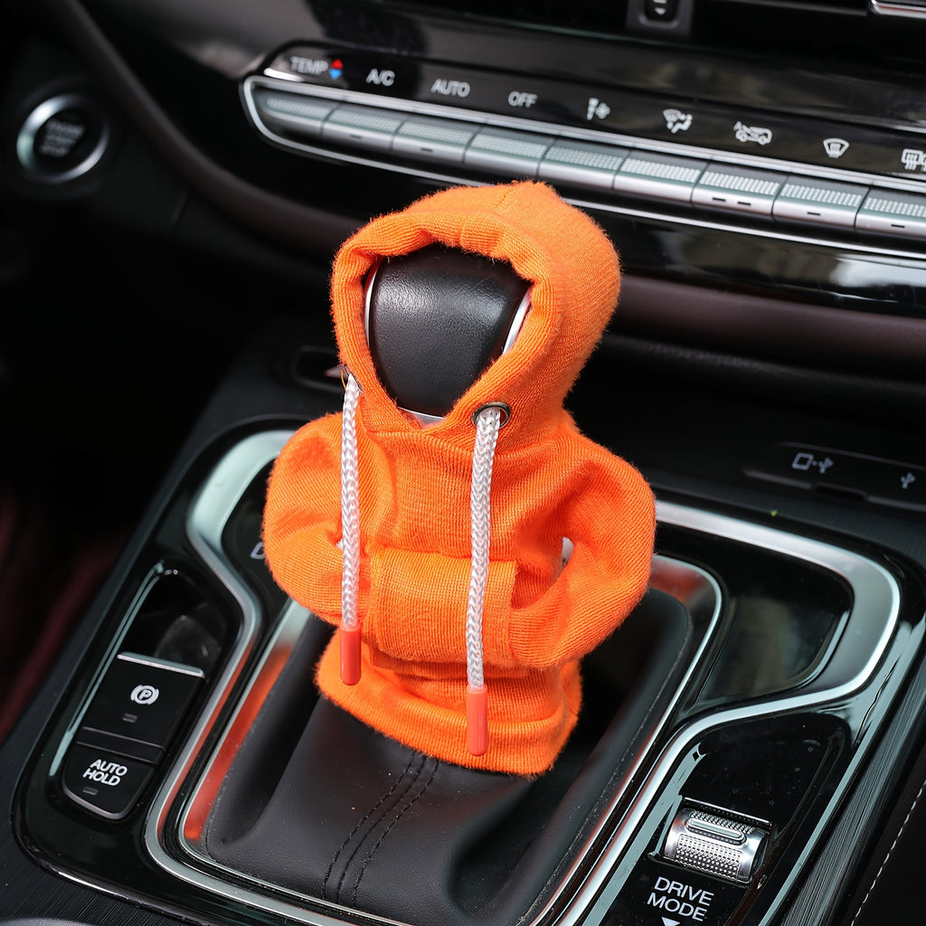 LarSize Universal Car Gear Shift Cover Hoodie, Fashionable Mini Hooded Sweatshirt For Auto Gear Stick Shifter Knob, Interior Accessories Decor