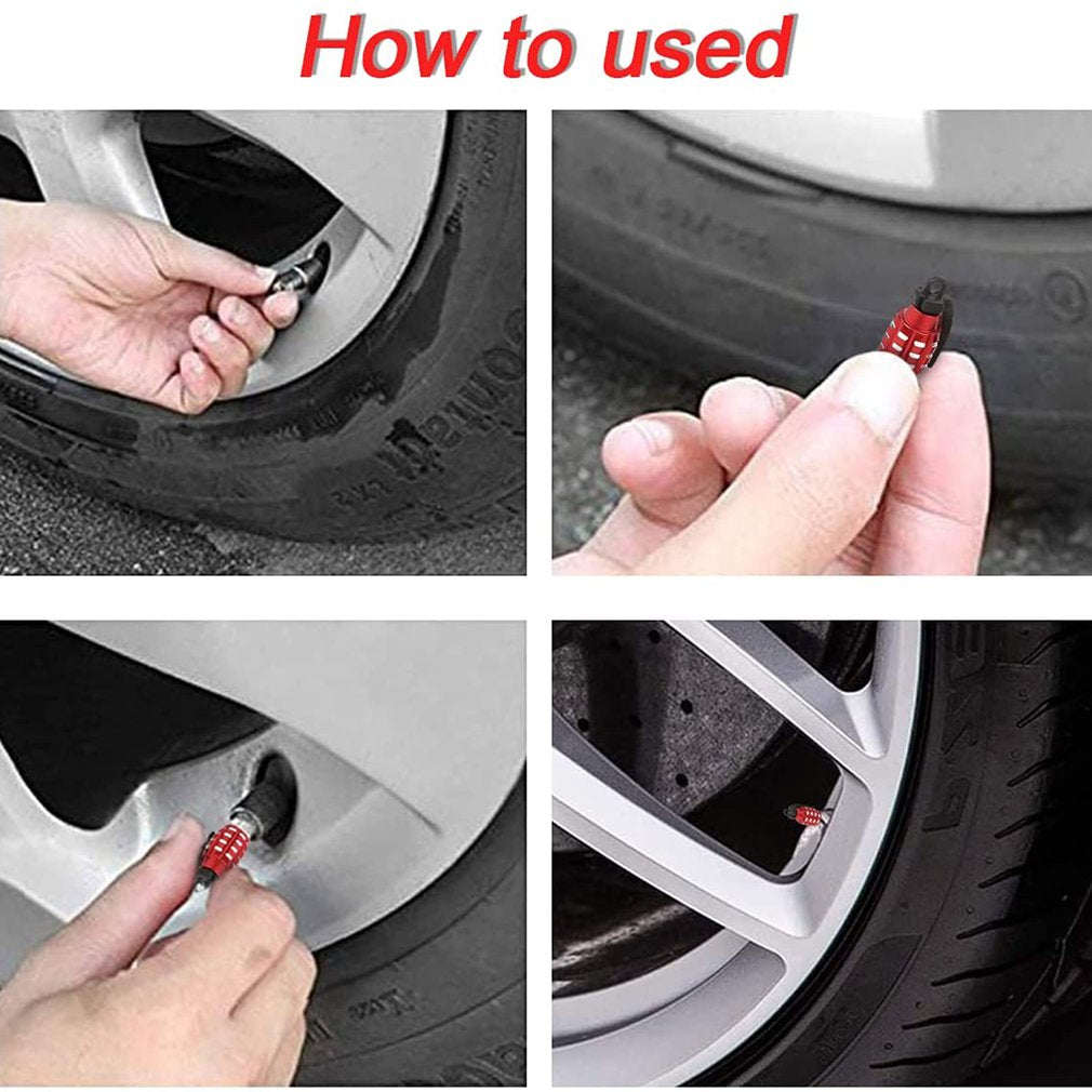 4pcs Grenade Alloy Tire Valve Caps - Add Style To Your Car, Truck, Or Bike Wheels!