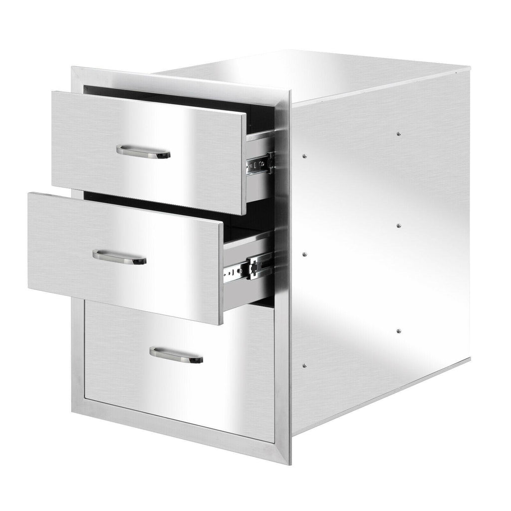 23x 18 in BBQ Triple StoraDoors Drawer Outdoor Kitchen  Steel Access