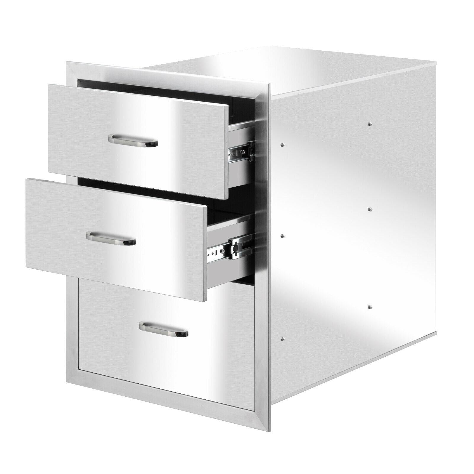 23x 18 in BBQ Triple StoraDoors Drawer Outdoor Kitchen  Steel Access