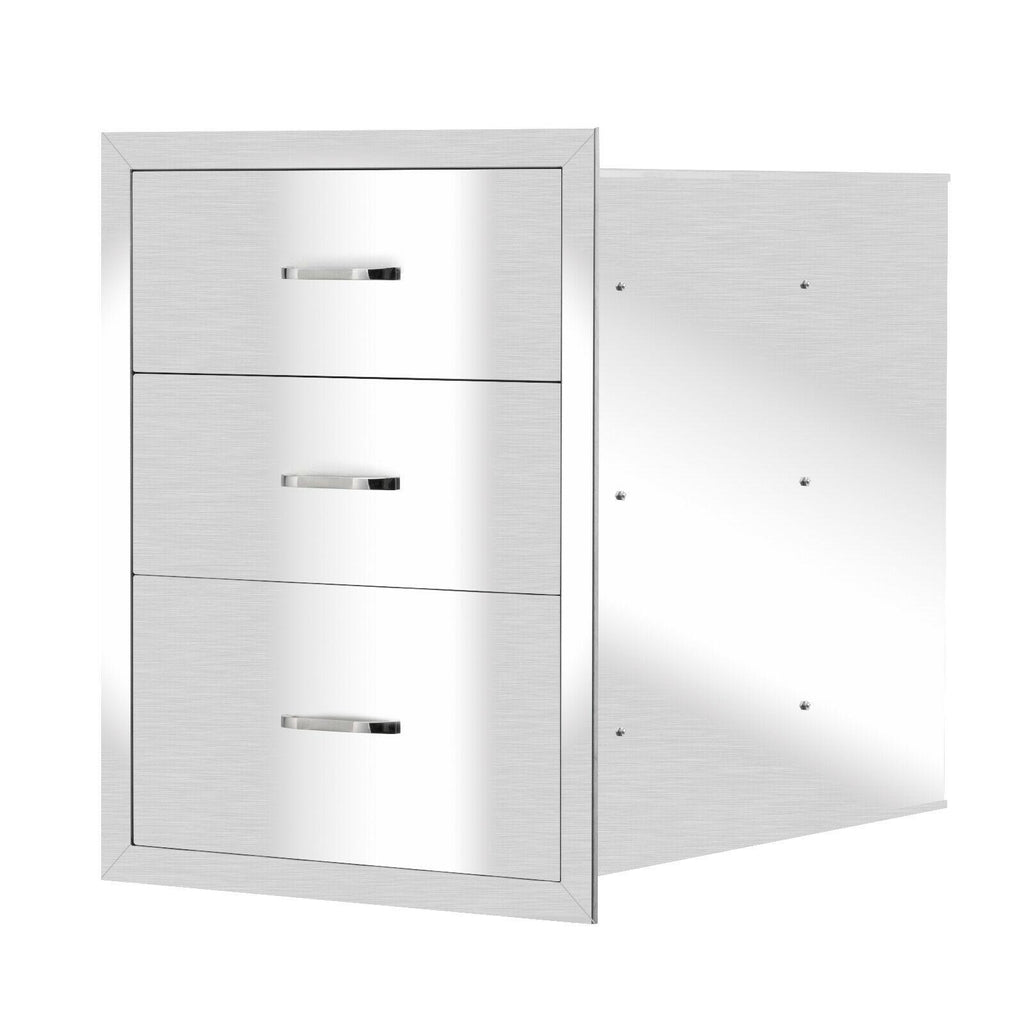 23x 18 in BBQ Triple StoraDoors Drawer Outdoor Kitchen  Steel Access