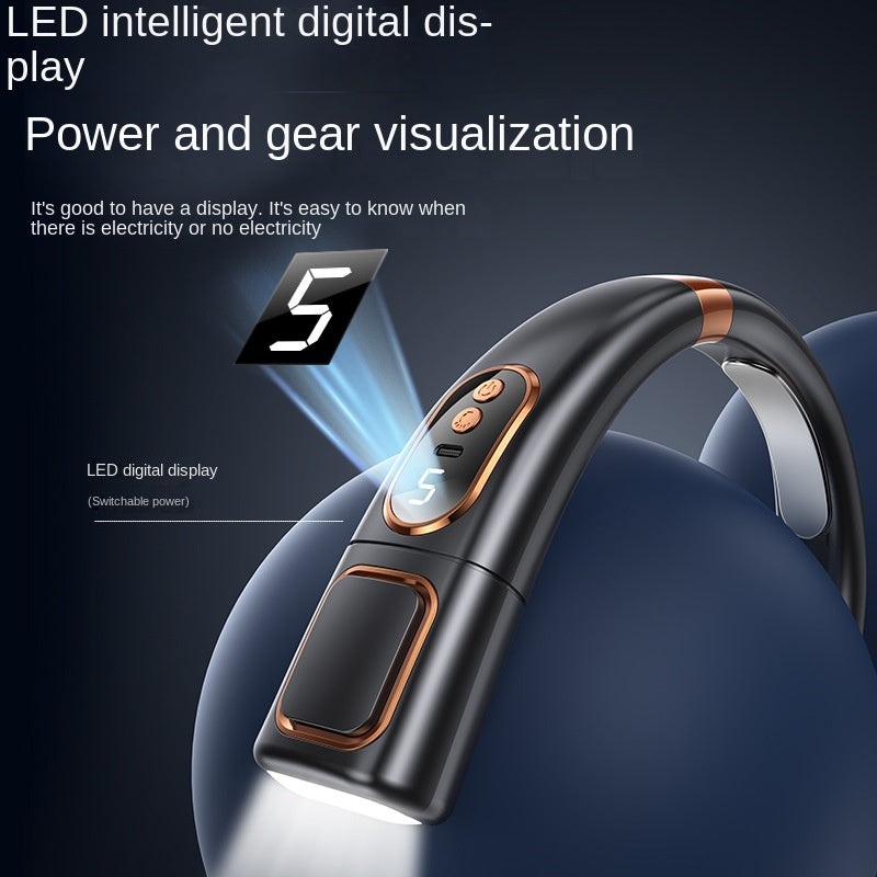 Portable Hanging Neck Fan USB Handheld Silent Small Electric Fan Multi-functional Leafless Mini With Lighting LED Digital Display