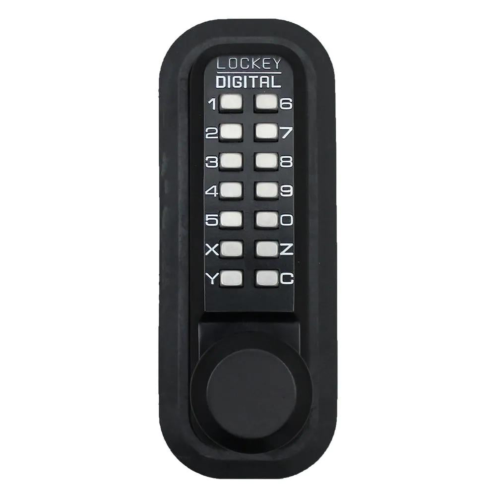 2830DC Jet Black Mechanical Keyless Storeroom Knob Lock with PassaFunction