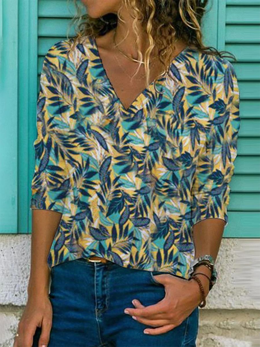 European And American Women's Shirt Printing Fashion Leisure