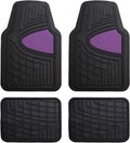 FH Group Automotive Floor Mats - Heavy-Duty Rubber Floor Mats for Cars, Universal Fit Full Set, Climaproof Floor Mats, Trimmable Floor Mats for Most Sedan, SUV, Truck Floor Mats Purple