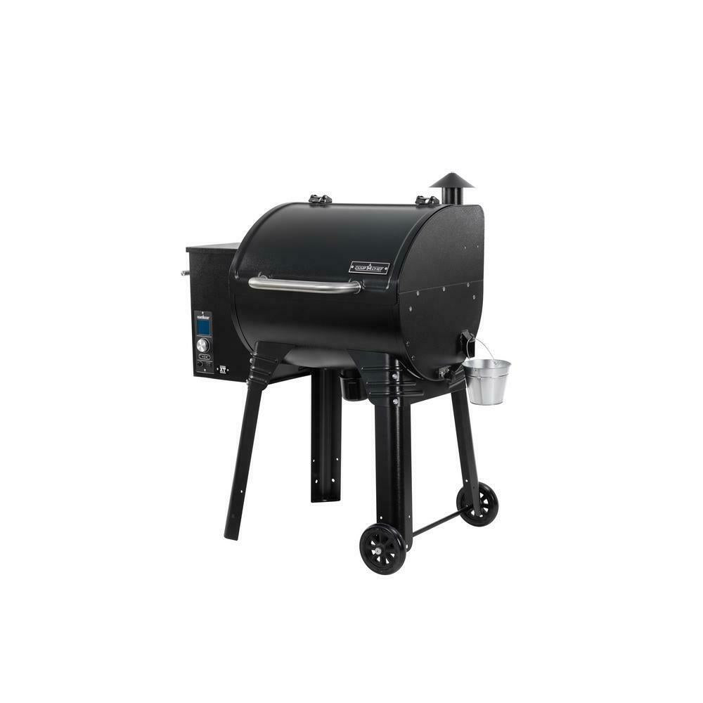 Pellet Grill Porcelain-Coated Steel Digital Temperature Black