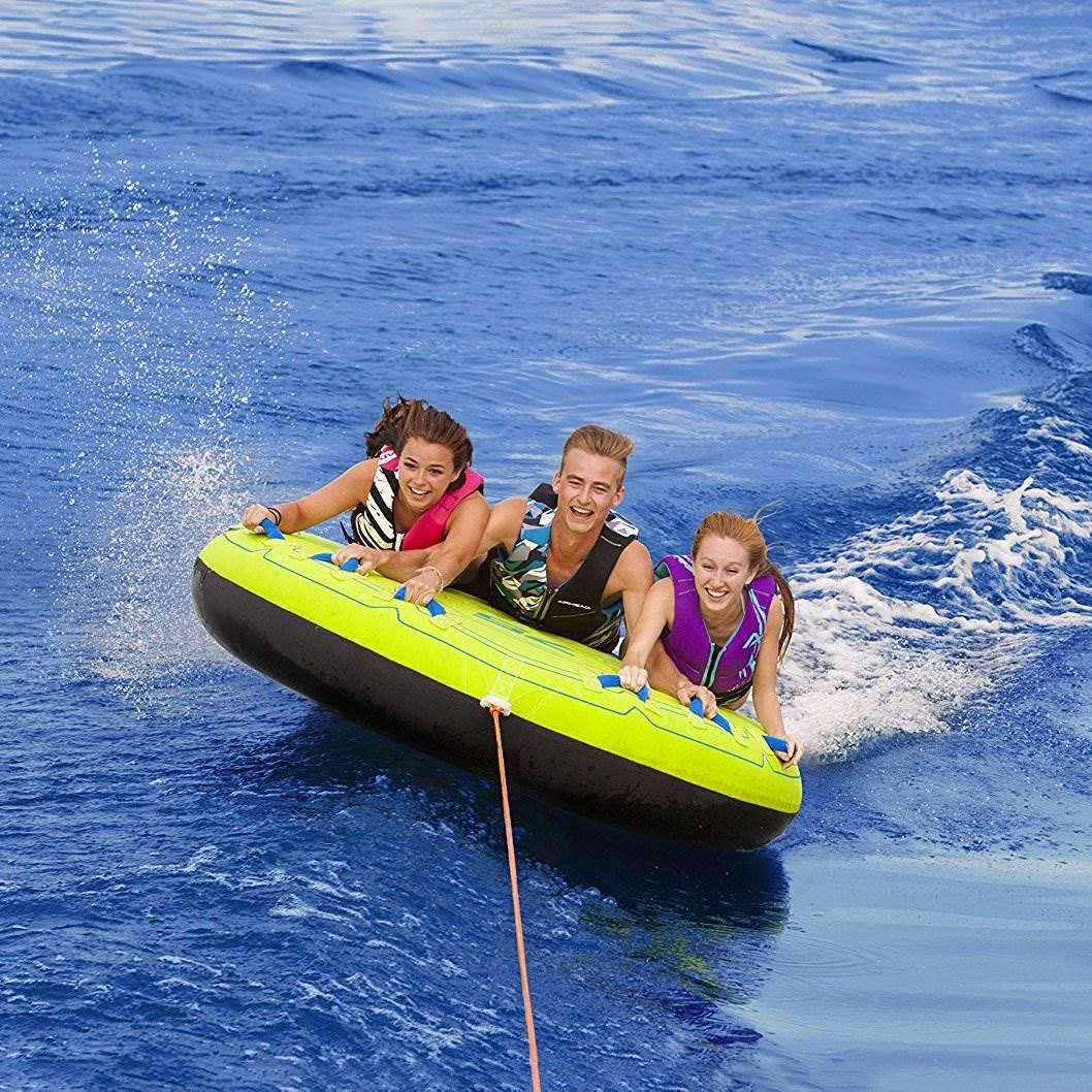 Airhead Comfort 75 In Deck Shell 3 Rider Inflatable Towable Water Tube (2 Pack)