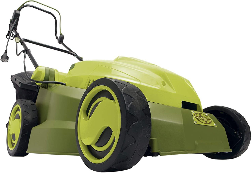 Sun Joe MJ402E 16-Inch 12-Amp Electric Lawn Mower + Mulcher, 6-Position Height Adjustment, 9.3-Gallon Detachable Grass Collection Bag