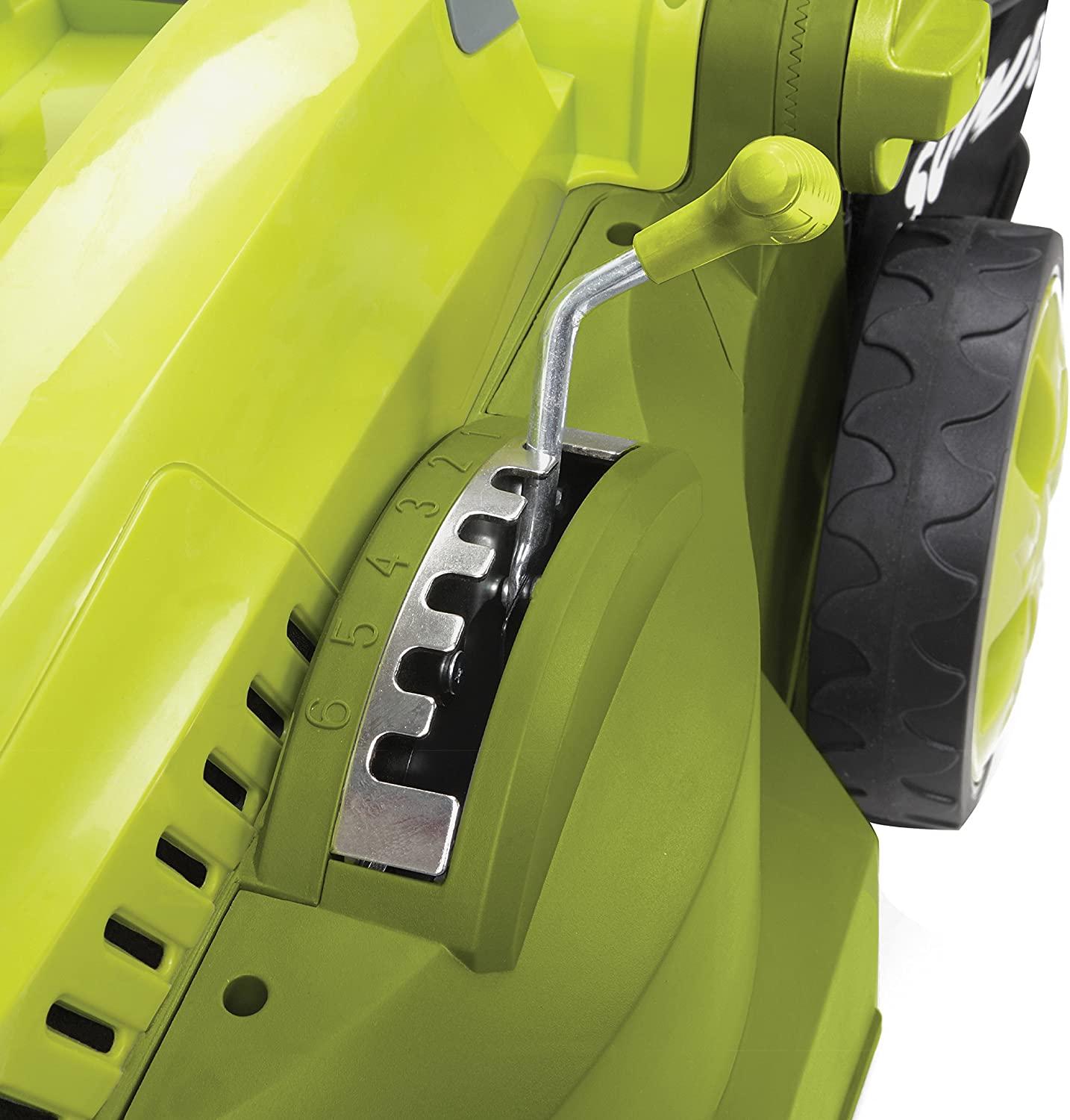 Sun Joe MJ402E 16-Inch 12-Amp Electric Lawn Mower + Mulcher, 6-Position Height Adjustment, 9.3-Gallon Detachable Grass Collection Bag