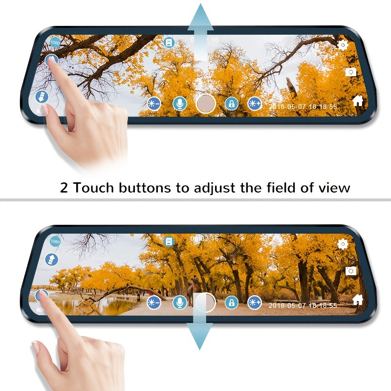 Mirror Camera 1080P For Car Touch Screen Video Recorder Rearview Mirror Dash Cam Front And Rear Camera Mirror DVR