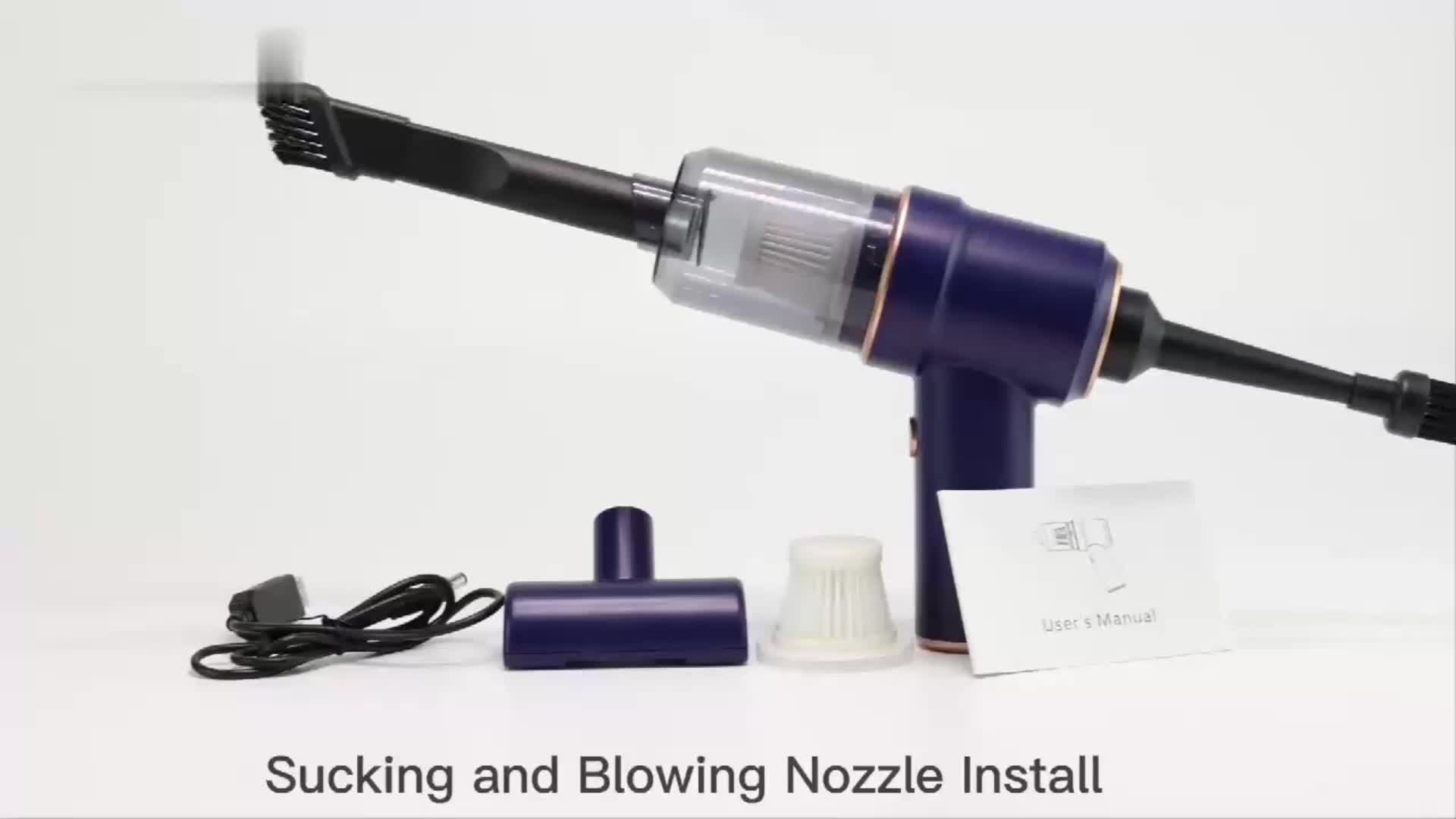 Car Vacuum Cleaner, Wireless Charging Compressed Air Duster Handheld High Power Air Blower Duster For Car Home Office