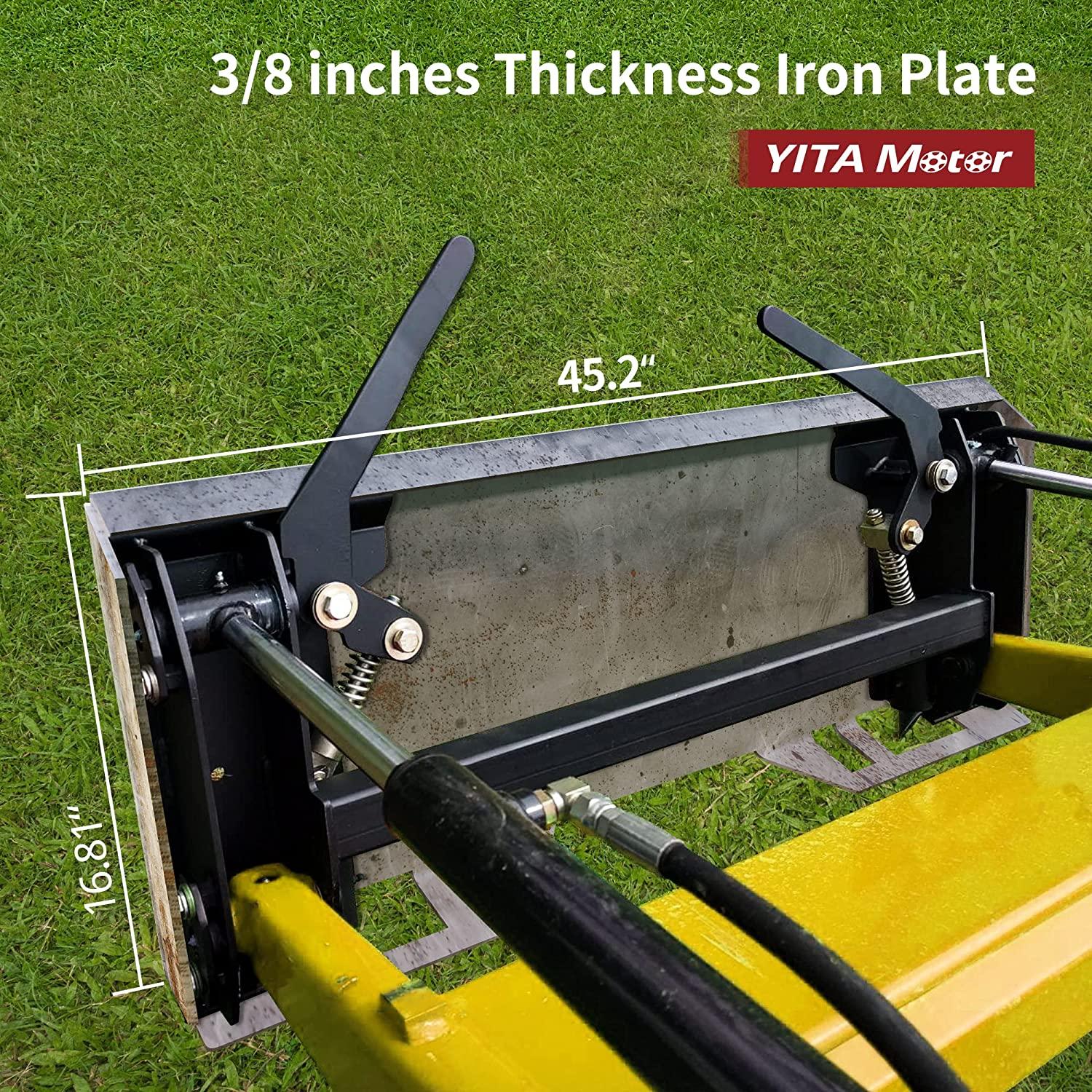 YITAMOTOR 3/8'' Universal  Attach Mount Plate with Bottom Connector Holes & Reinforced Top Bar, Compatible with Kubota and Bobcat Skid Steers and Tractors