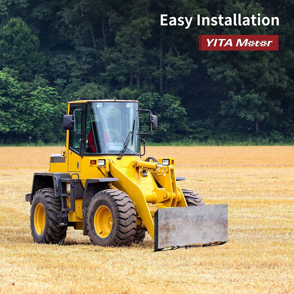 YITAMOTOR 3/8'' Universal  Attach Mount Plate with Bottom Connector Holes & Reinforced Top Bar, Compatible with Kubota and Bobcat Skid Steers and Tractors