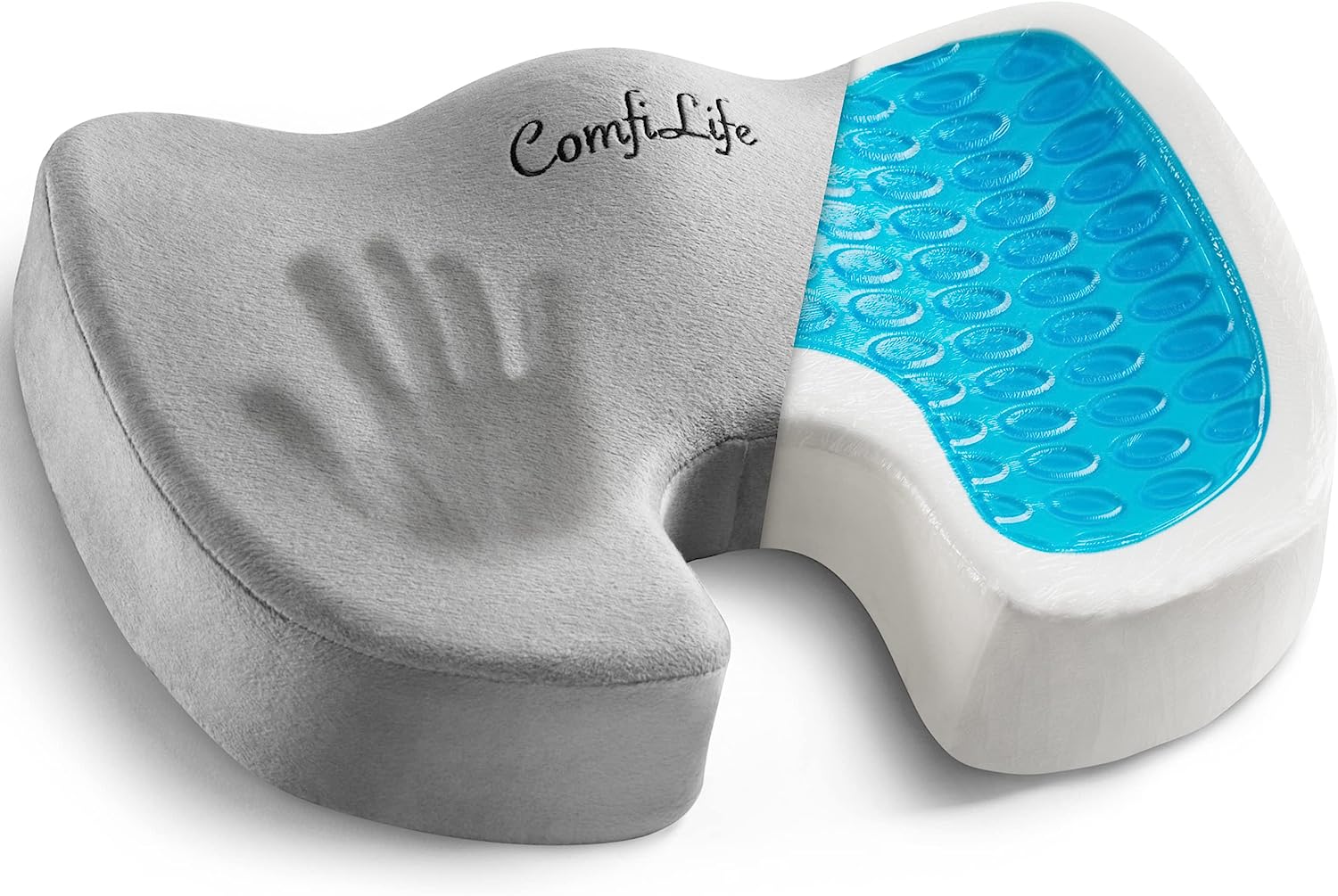 ComfiLife Gel Enhanced Seat Cushion - Non-Slip Orthopedic Gel &amp; Memory Foam Coccyx Cushion for Tailbone Pain - Office Chair Car Seat Cushion - Sciatica &amp; Back Pain Relief