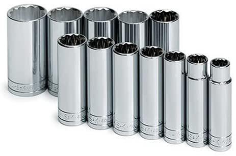 SK 4812 12 Piece 1/2-Inch Drive 12 Point Deep 1/2-Inch to 1-1/4-Inch Socket Set