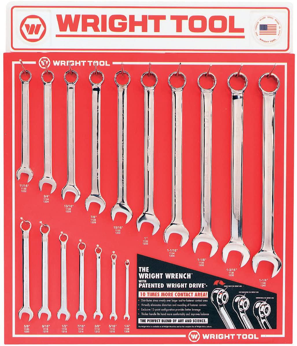 Wright Tool D978 Combination Wrenches, Full Polish Finish
