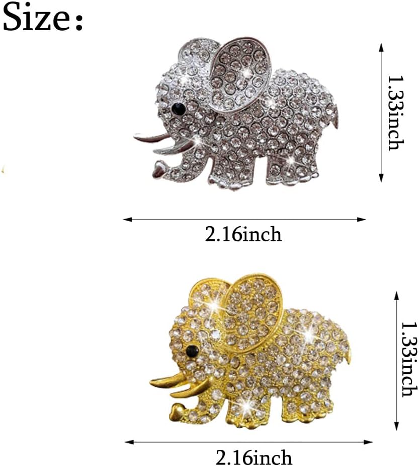 ZOSTLAND Rhinestone Car Decorative Clip,Car Air Fresheners,Metal Car Air Vent Clip,Personalized Automotive Interior Decoration Accessories,Car Decor Gift for women,Girl,man (2pcs Elephant)