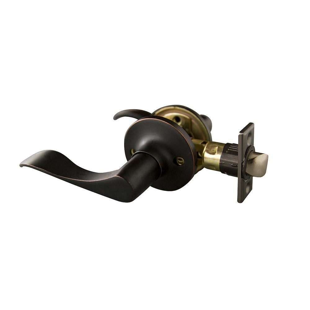 Stratford Oil Rubbed Bronze PassaHall/Closet Door Lever with Universal 6-Way Latch (12-Pack)