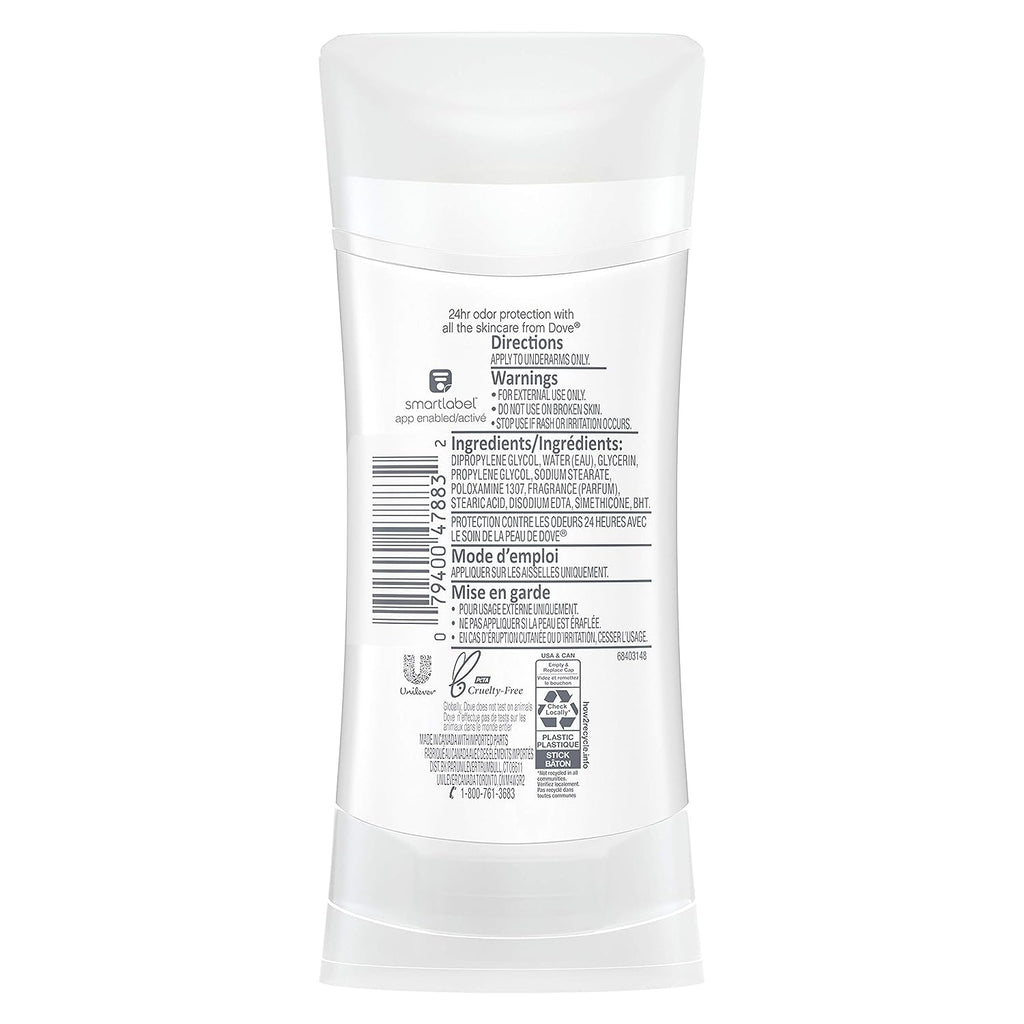 Dove Antiperspirant Deodorant Stick 48 Hour Protection And Soft And Comfortable Underarms Rose Petals Deodorant for Women, 2.6 Ounce (Pack of 4)