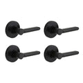 TonbridMatte Black Hall and Closet Door Lever with Round Rose (4-Pack)
