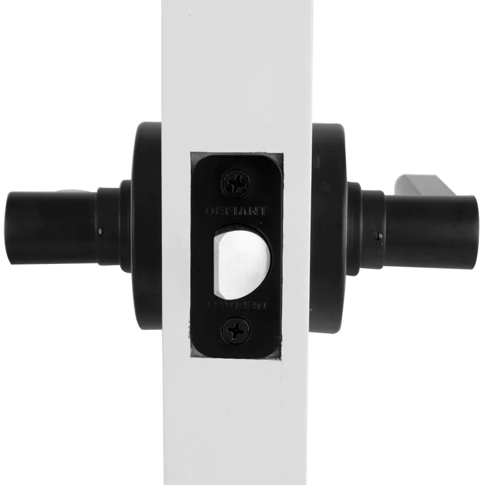 TonbridMatte Black Hall and Closet Door Lever with Round Rose (4-Pack)