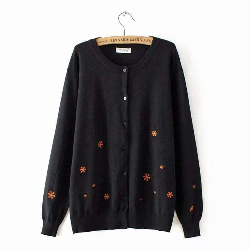 knitted floral sweater