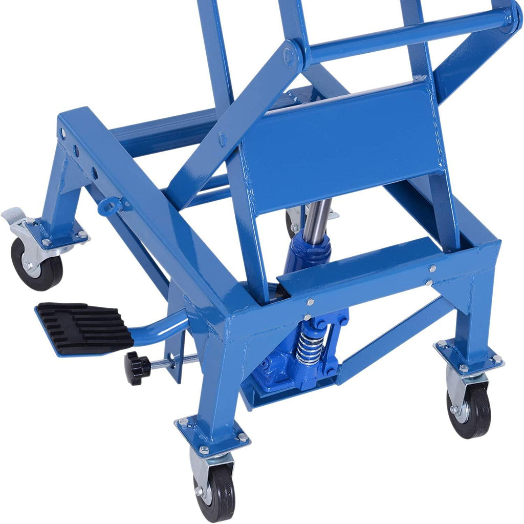DURHAND 300 lbs Hydraulic Motorcycle Scissor Jack Lift Foot Step Wheels for Small Dirt Bikes