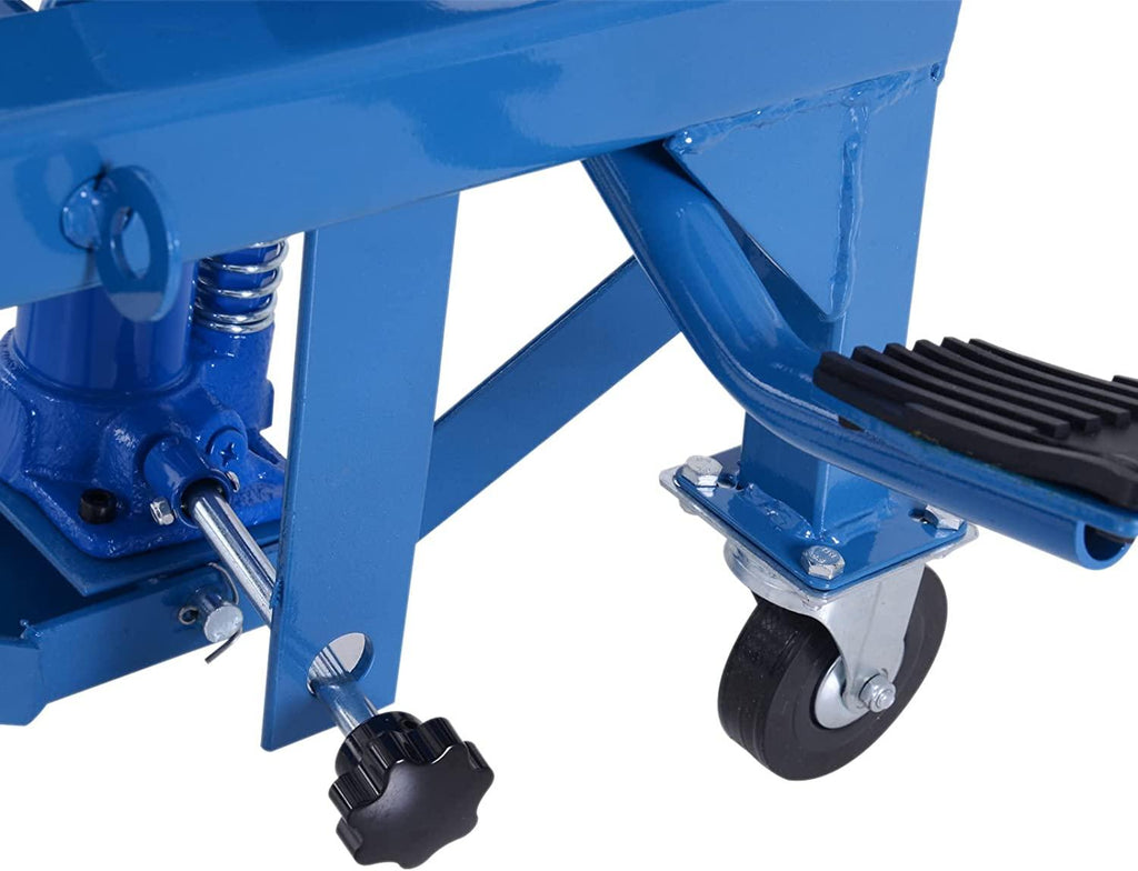 DURHAND 300 lbs Hydraulic Motorcycle Scissor Jack Lift Foot Step Wheels for Small Dirt Bikes
