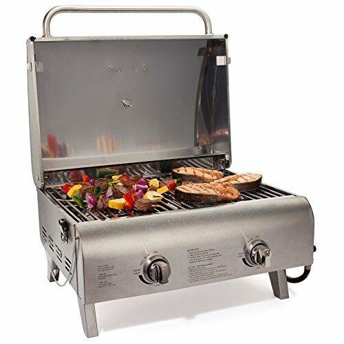 Table Top Grill 2 Burner 20K BTU Propane Outdoor CooCamping Grate