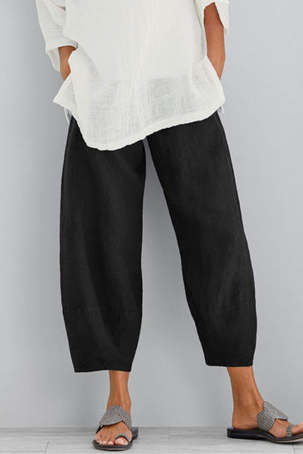 Solid color casual fashion nine points casual pants