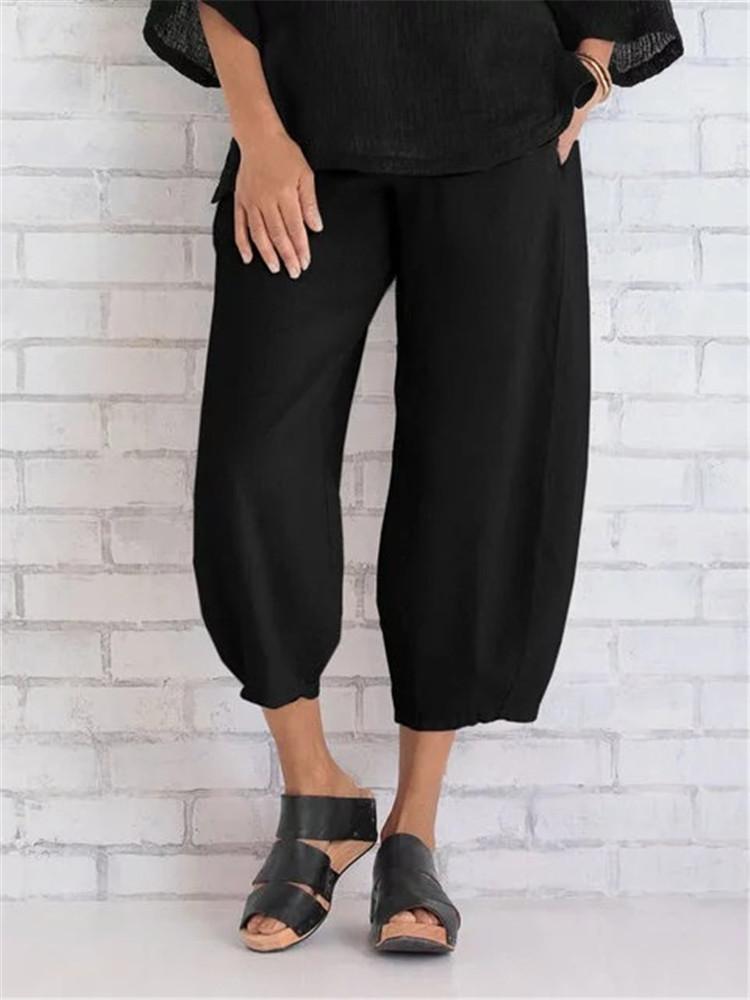 Solid color casual fashion nine points casual pants