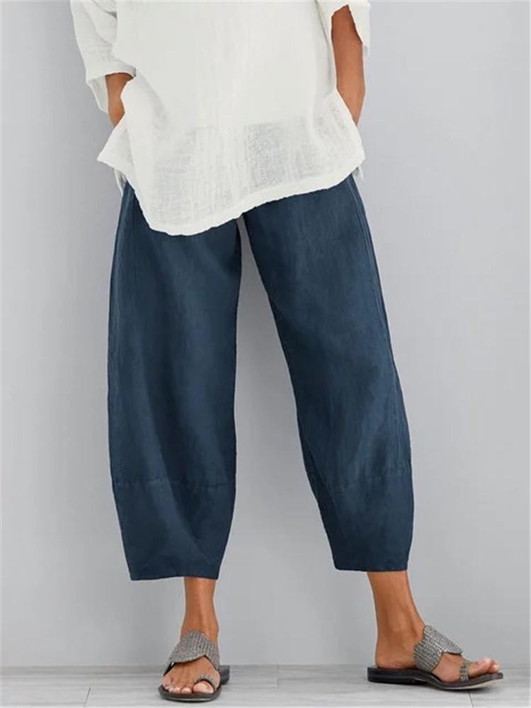 Solid color casual fashion nine points casual pants
